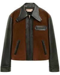 Marni - Chaqueta Con Paneles De Ante - Lyst