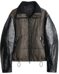 Our Legacy - Gesteppte Jacke mit Lederärmeln - Lyst