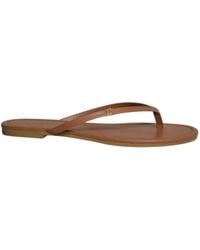 Ralph Lauren - Logo-Plaque Flip-Flop Sandals - Lyst
