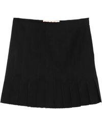 Marni - Pleated Wool Mini Skirt - Lyst