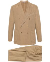 Boglioli - Cotton And Linen Blend Double-breasted Suit - Lyst