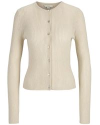 Vince - Geribbeld Vest Met Knopen - Lyst
