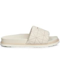 GANT - Quilted Logo-Print Slides - Lyst