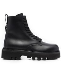 Furla - Lace-Up Leather Boots - Lyst
