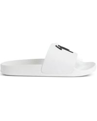 Giuseppe Zanotti - Sandali Slides Brett Con Decorazione Logo - Lyst