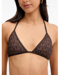 MICHAEL Michael Kors - Monogram-Print Triangle Bikini Top - Lyst