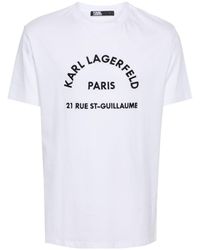 Karl Lagerfeld - T-shirt en coton à logo brodé - Lyst