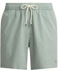 Polo Ralph Lauren - Striped Seersucker Swim Trunks - Lyst