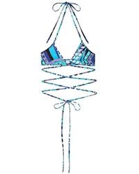 PUCCI - Haut De Bikini Triangle À Imprimé Vivara - Lyst