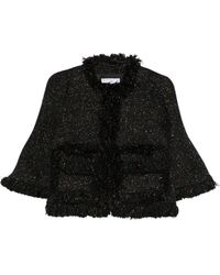 Sacai - Veste Frangée À Effet Tweed - Lyst