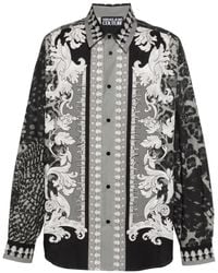 Versace - Animalier Barocco-Print Cotton Shirt - Lyst