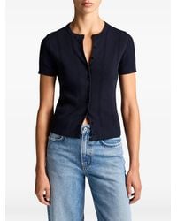 Vince - Ribbed Short-Sleeve Cardigan - Lyst