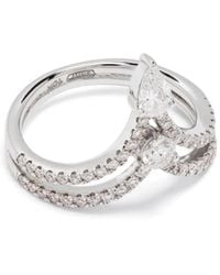 SHAY - 18K Mixed Stacked Chevron Diamond Pinky Ring - Lyst