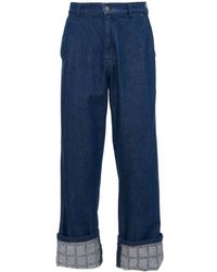JW Anderson - Grid-print Wide-leg Jeans - Lyst