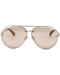 Roberto Cavalli - Engraved-Detail Pilot-Frame Sunglasses - Lyst