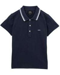 A.P.C. - Polo Con Logo Bordado - Lyst