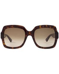 Gucci - Gafas De Sol Con Montura Cuadrada Efecto De Carey - Lyst