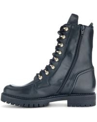 Gabor - Leather Combat Boots - Lyst