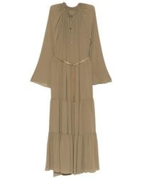 Michael Kors - Belted Tiered Maxi Dress - Lyst