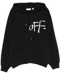 Off-White c/o Virgil Abloh - Logo-Print Drawstring Hoodie - Lyst