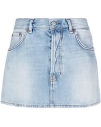 Acne Studios - Blue Faded Denim Miniskirt - Lyst