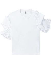 Noir Kei Ninomiya - Ruffle-sleeves Cotton T-shirt - Lyst