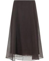 Brunello Cucinelli - Silk Midi Skirt - Lyst
