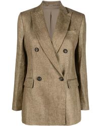 Brunello Cucinelli - Beige Linen Jacket - Lyst