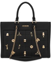 Love Moschino - Logo-lettering Chain-detail Tote Bag - Lyst