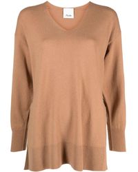 Allude - V-Neck Long-Sleeve Jumper - Lyst