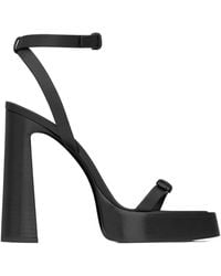 Saint Laurent - Leather Heel Sandals - Lyst