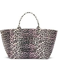 Ganni - Xxl Printed Sequin Tote Bag - Lyst