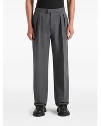 Manière De Voir - Pierre Hatched Pleated Tailored Trousers - Lyst