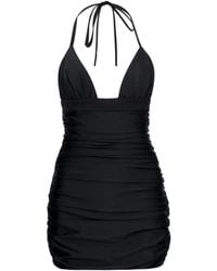 MEDEA - Ruched Halterneck Mini Dress - Lyst