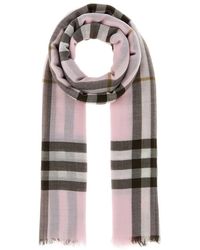 Burberry - Wollschal Mit Breitem Check - Lyst