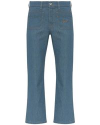 KENZO - Logo-Embroidered Patch-Pocket Jeans - Lyst