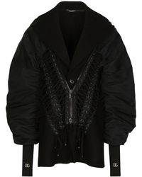 Dolce & Gabbana - レースアップ ボンバージャケット - Lyst