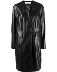 Marni Leather Overcoat - Black