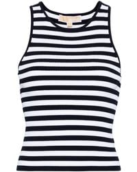 MICHAEL Michael Kors - Sleeveless Viscose T-Shirt With Striped Print - Lyst