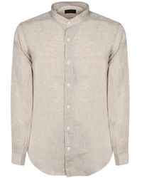 Dell'Oglio - Mandarin-Collar Long-Sleeve Shirt - Lyst