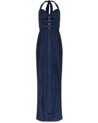 Cult Gaia - Nailah Pleated Halter-Neck Ring-Detail Maxi Dress - Lyst