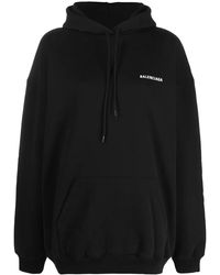 Balenciaga - Logo Print Medium Fit Hoodie - Lyst