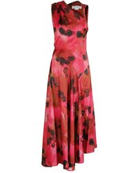 Victoria Beckham - Vestido asimétrico con estampado floral - Lyst