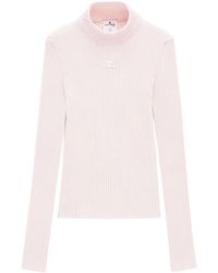 Courreges - Logo-Embroidered Roll-Neck Jumper - Lyst
