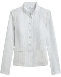 agnès b. - Striped Button-up Jacket - Lyst