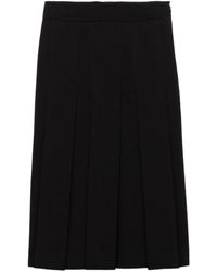 Prada - Pleated-Panel Midi Skirt - Lyst