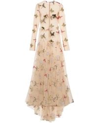 Blumarine - Butterfly-Embroidered Maxi Dress - Lyst