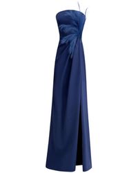 Gemy Maalouf - Feather-Detail Draped Maxi Dress - Lyst