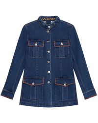 Maliparmi - Contrast-Stitching Denim Jacket - Lyst