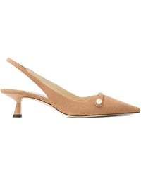 Jimmy Choo - Amita Slingback-Pumps Mit Perlenverzierung 45Mm - Lyst